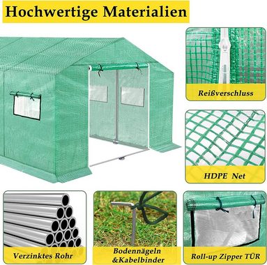 AUFUN Foliengewächshaus Gewächshaus, für Garten Outdoor Pflanze Blume Grün