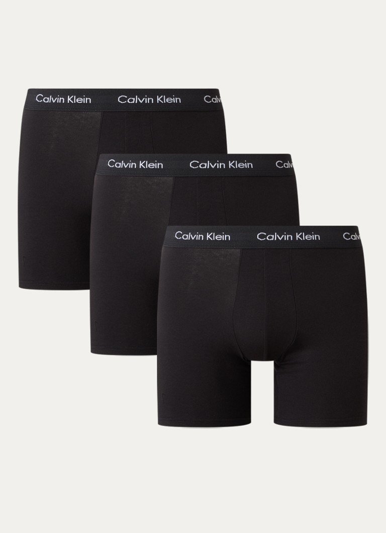 Calvin Klein Cotton Stretch boxer shorts with logo waistband in a 3-pack