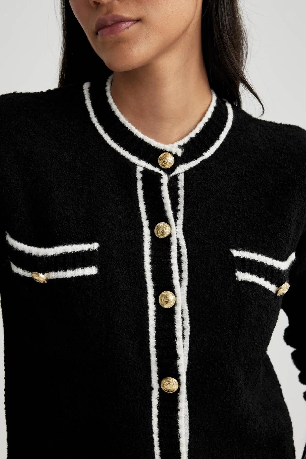 DeFacto  Strickjacke mit normaler Passform und Rundhalsausschnitt
