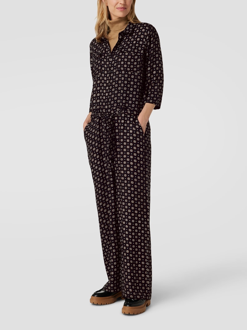 PLUS SIZE Jumpsuit mit Allover-Muster Modell 'Karutie' in schwarz