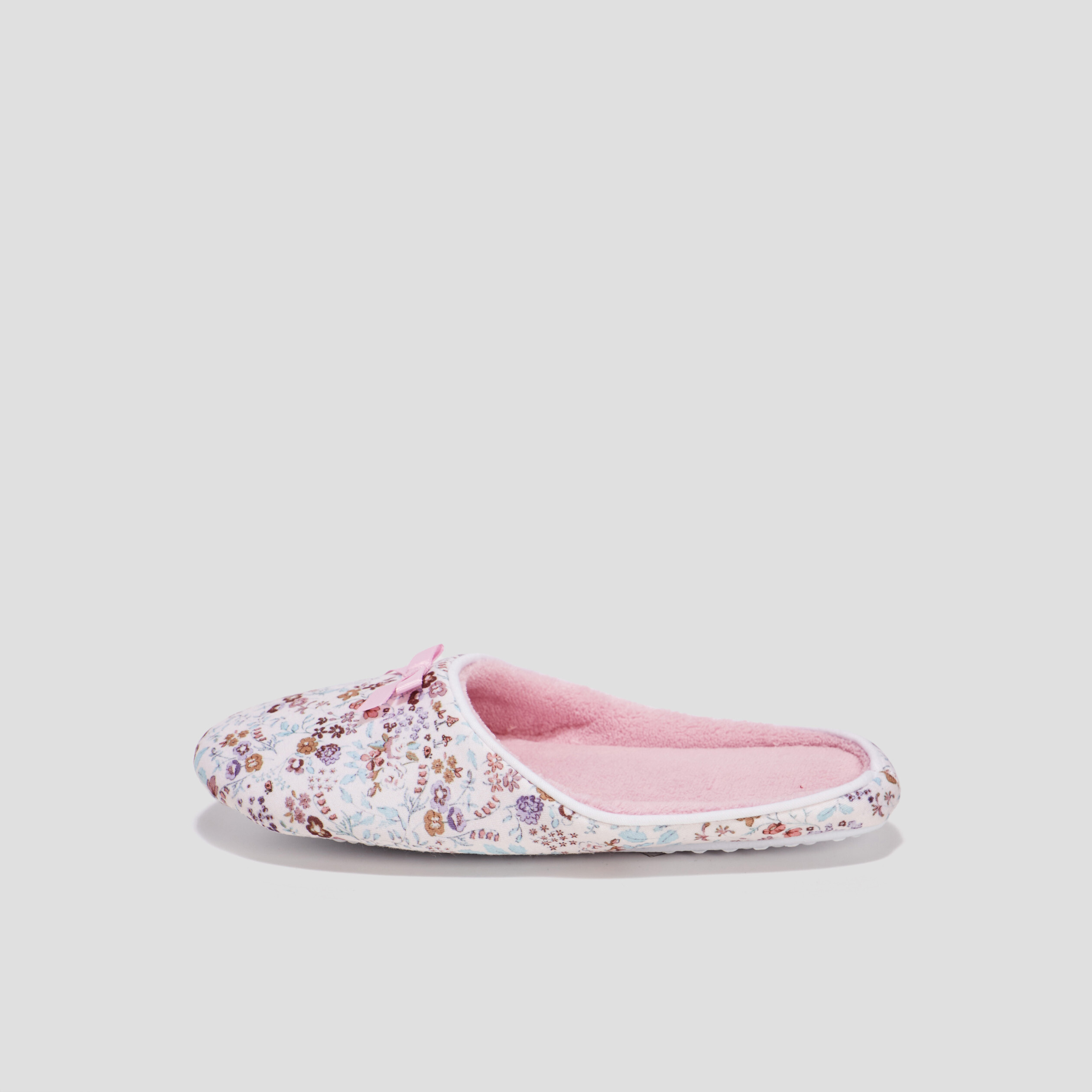 Chaussons mules fleuris rose femme | La Halle