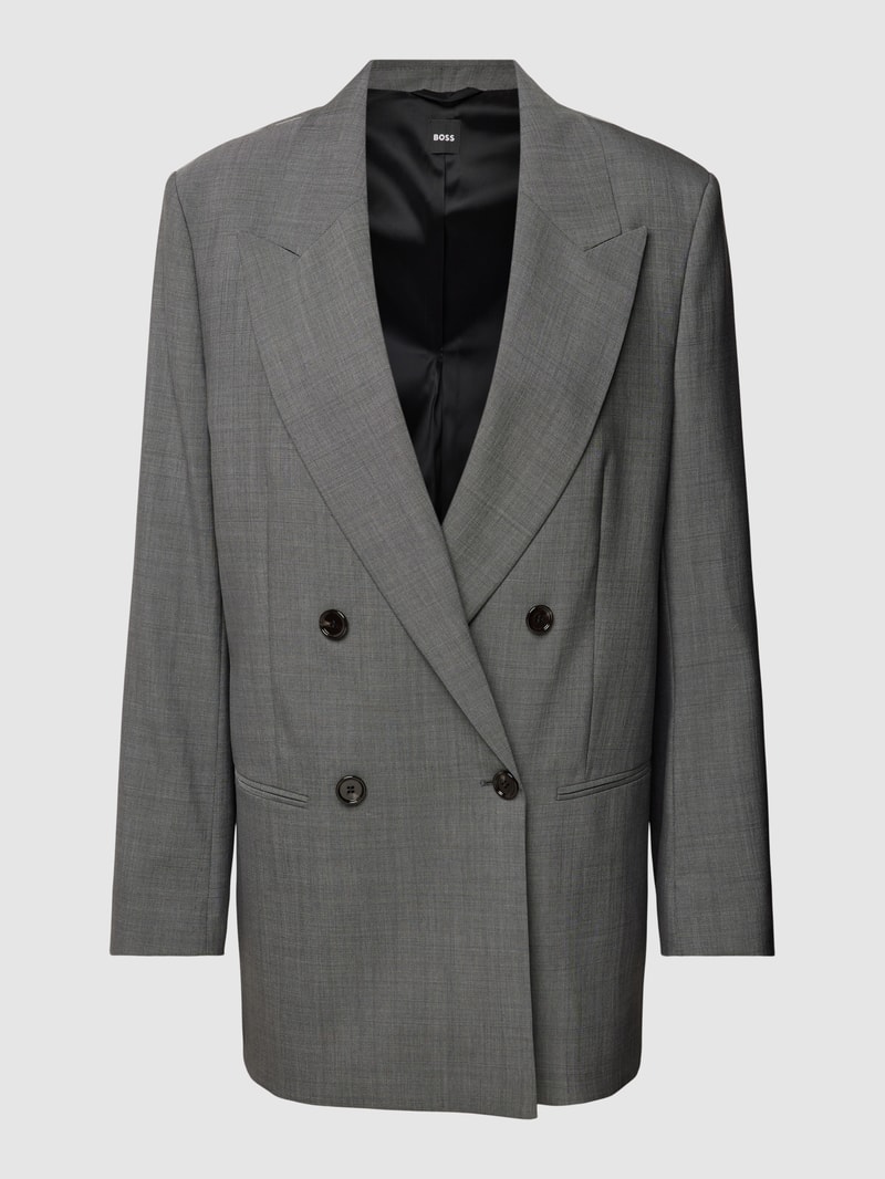Blazer mit Paspeltaschen Modell 'Jarmina' in mittelgrau meliert