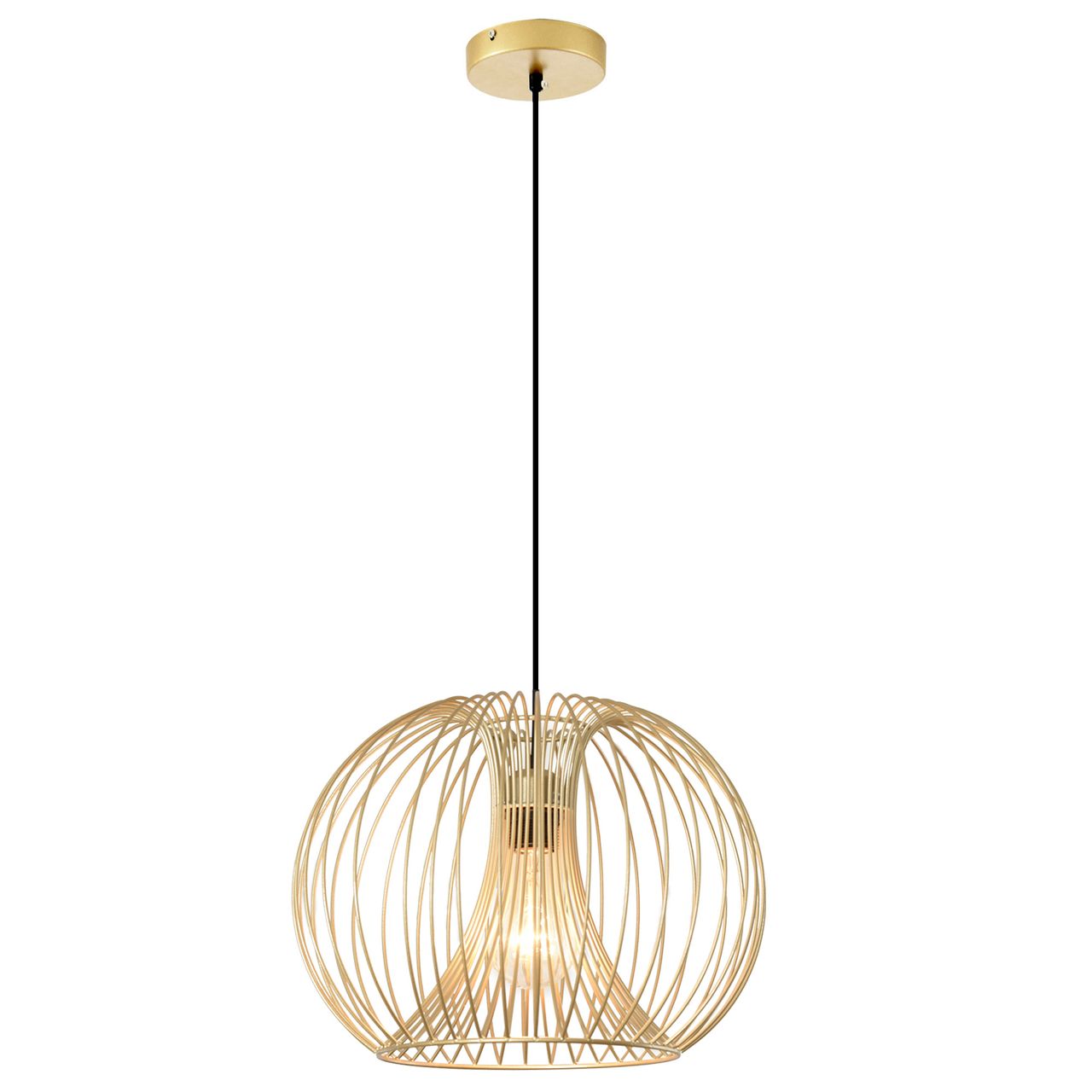 HOMCOM Hängeleuchte Deckenlampe moderne Pendelleuchte E27 40W Stahl Gold