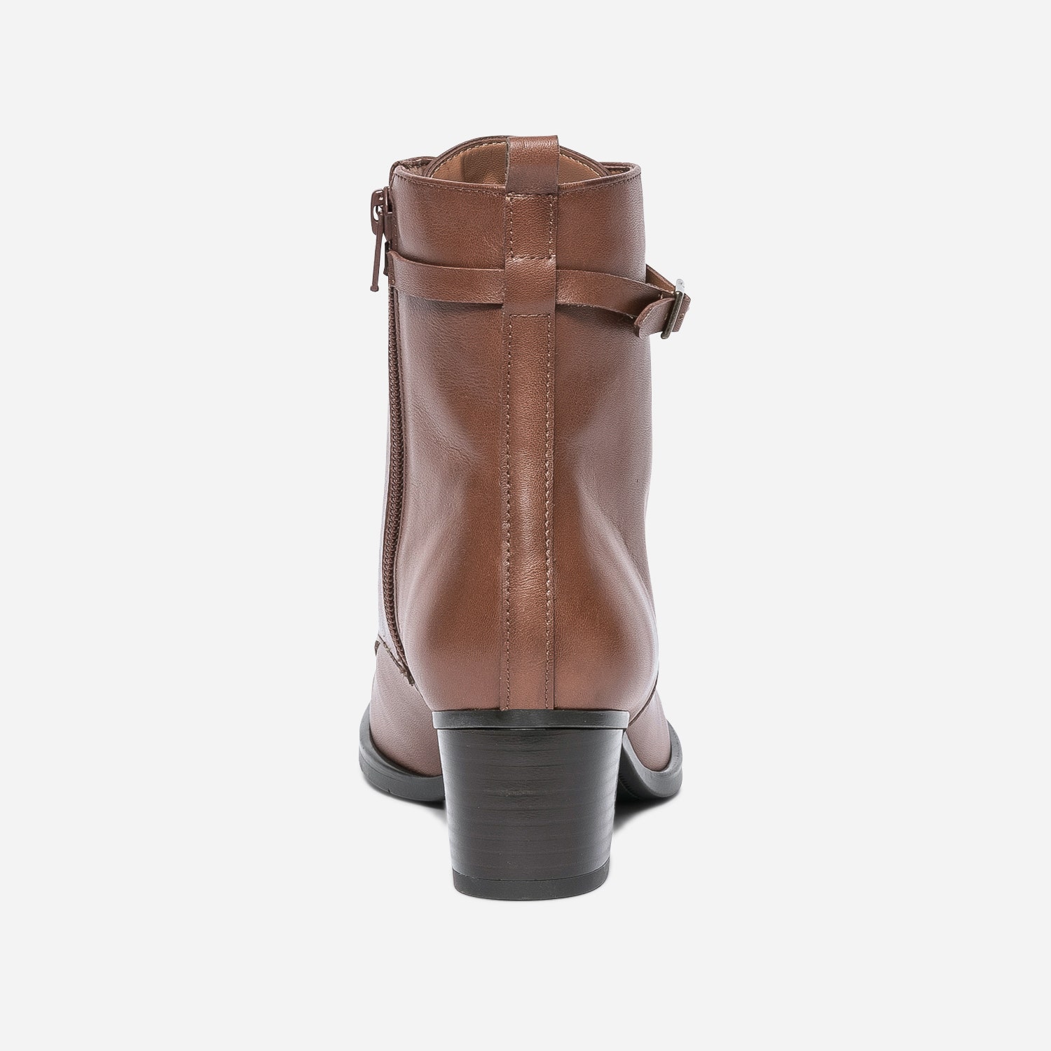 Bottine à talon ERAM FLEX cognac en cuir