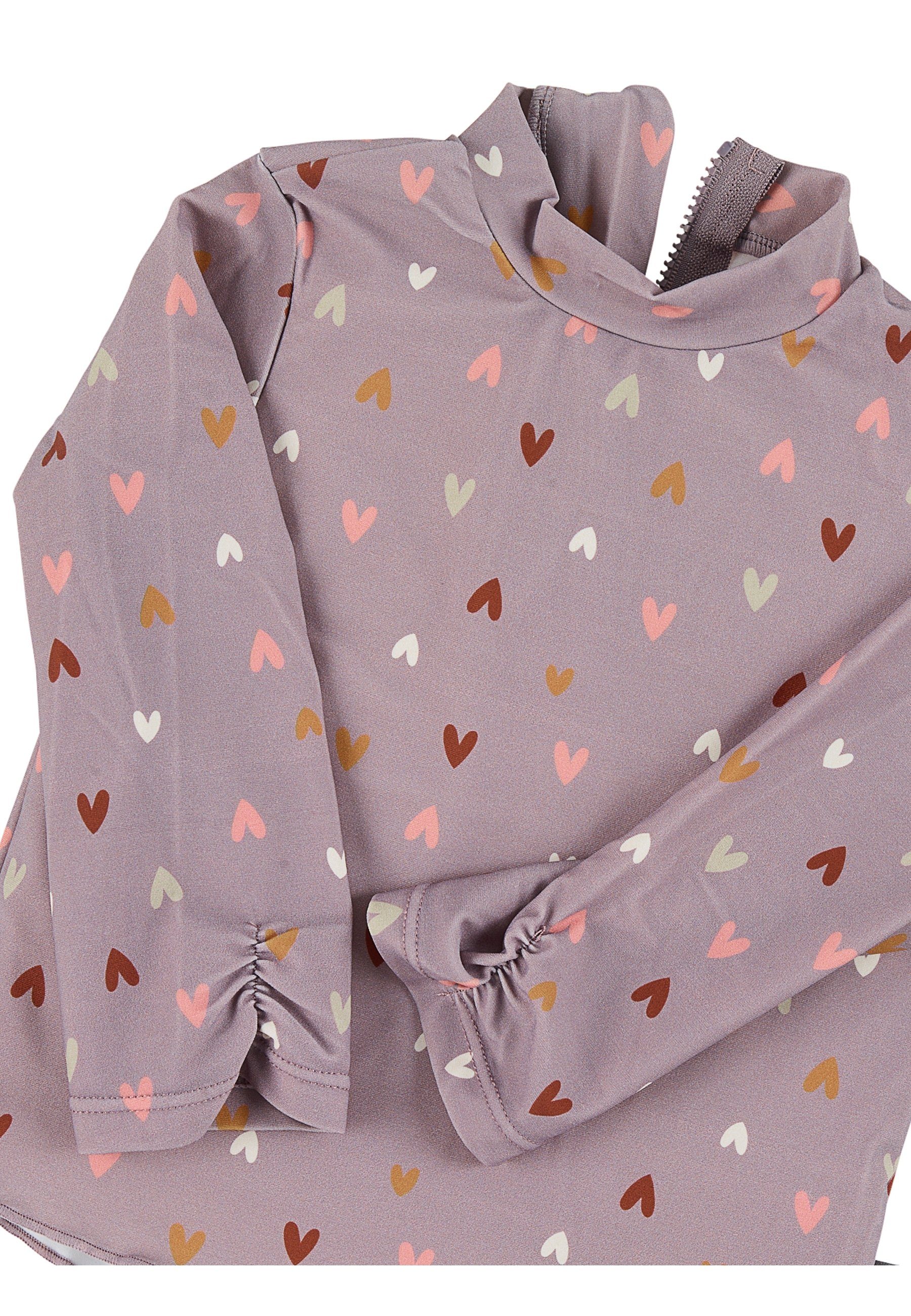 Sterntaler® Badeanzug Langarm-Schwimmshirt Herz (1-St., Kinderbadeanzug Langarm, Schwimmshirt mit süßen Motiv) Schwimmanzug mit Reißverschluss und Stehkragen, Baby Badeanzug