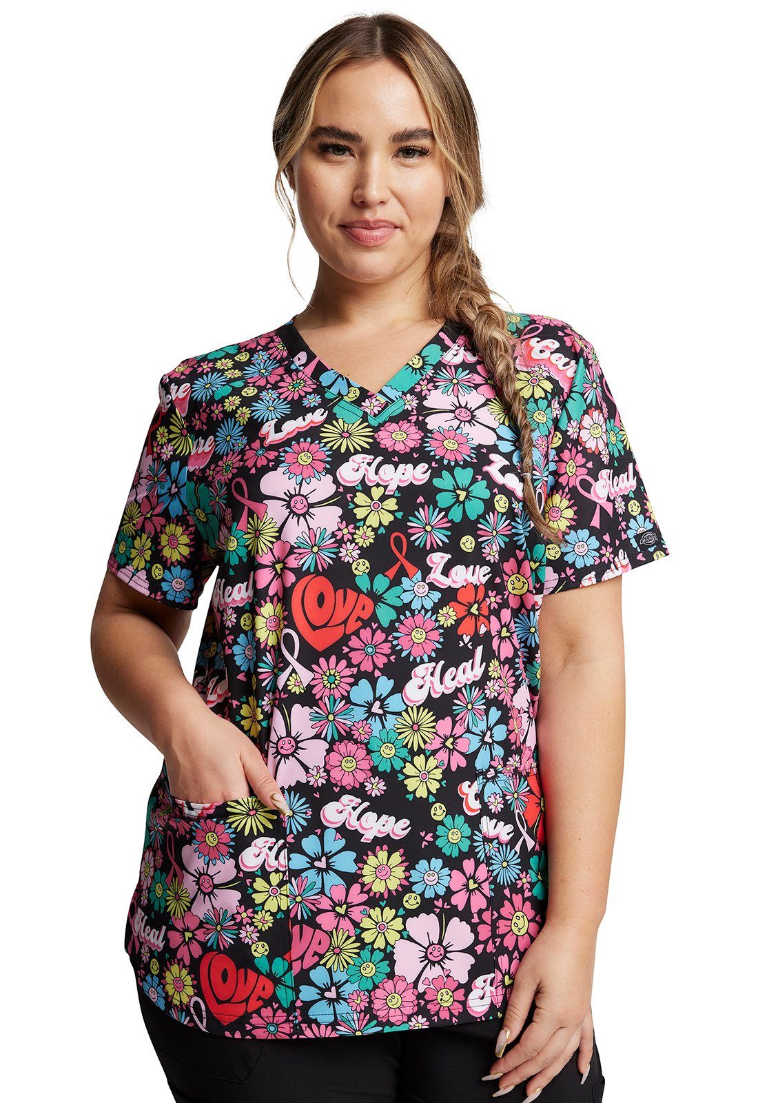 Dickies Funktionsbluse Bunt bedruckter Damen Kasack 