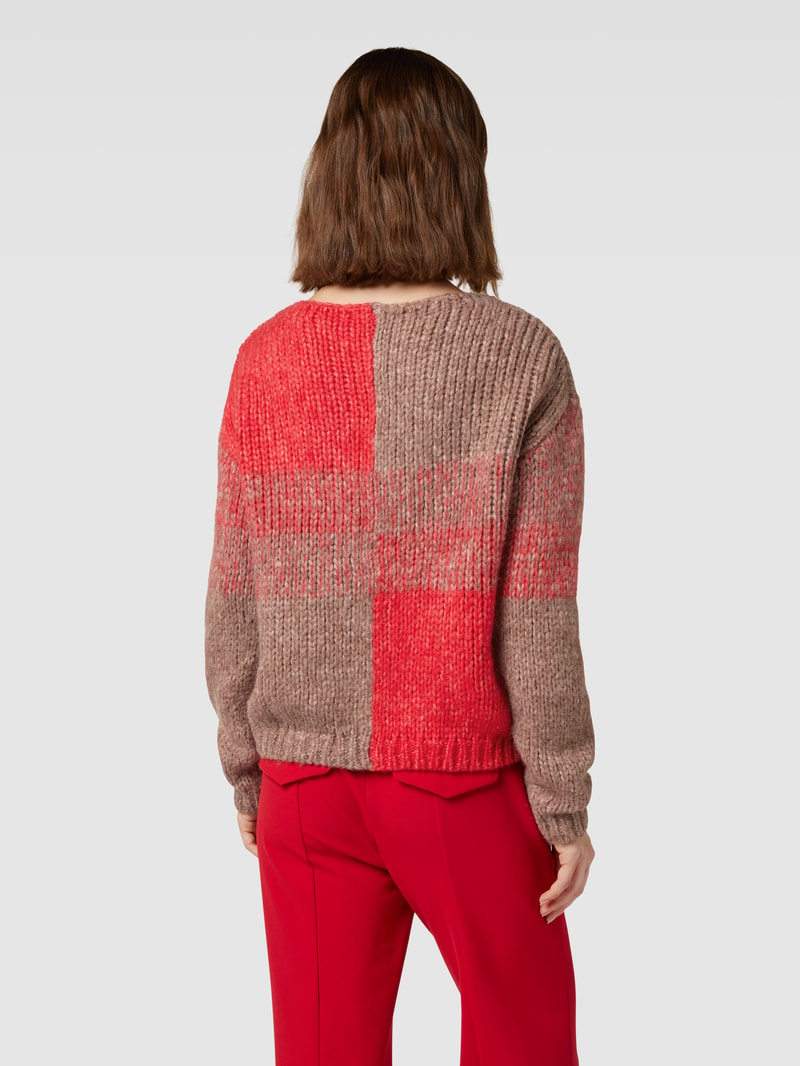 Strickpullover in Two-Tone-Machart in altrosa