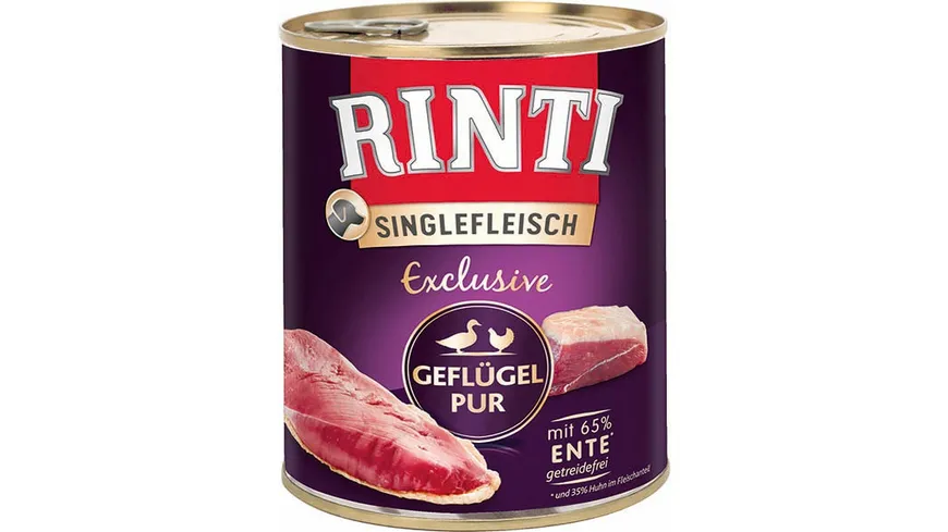 RINTI Hundenassfutter Singlefleisch Exclusive Geflügel Pur 800 g