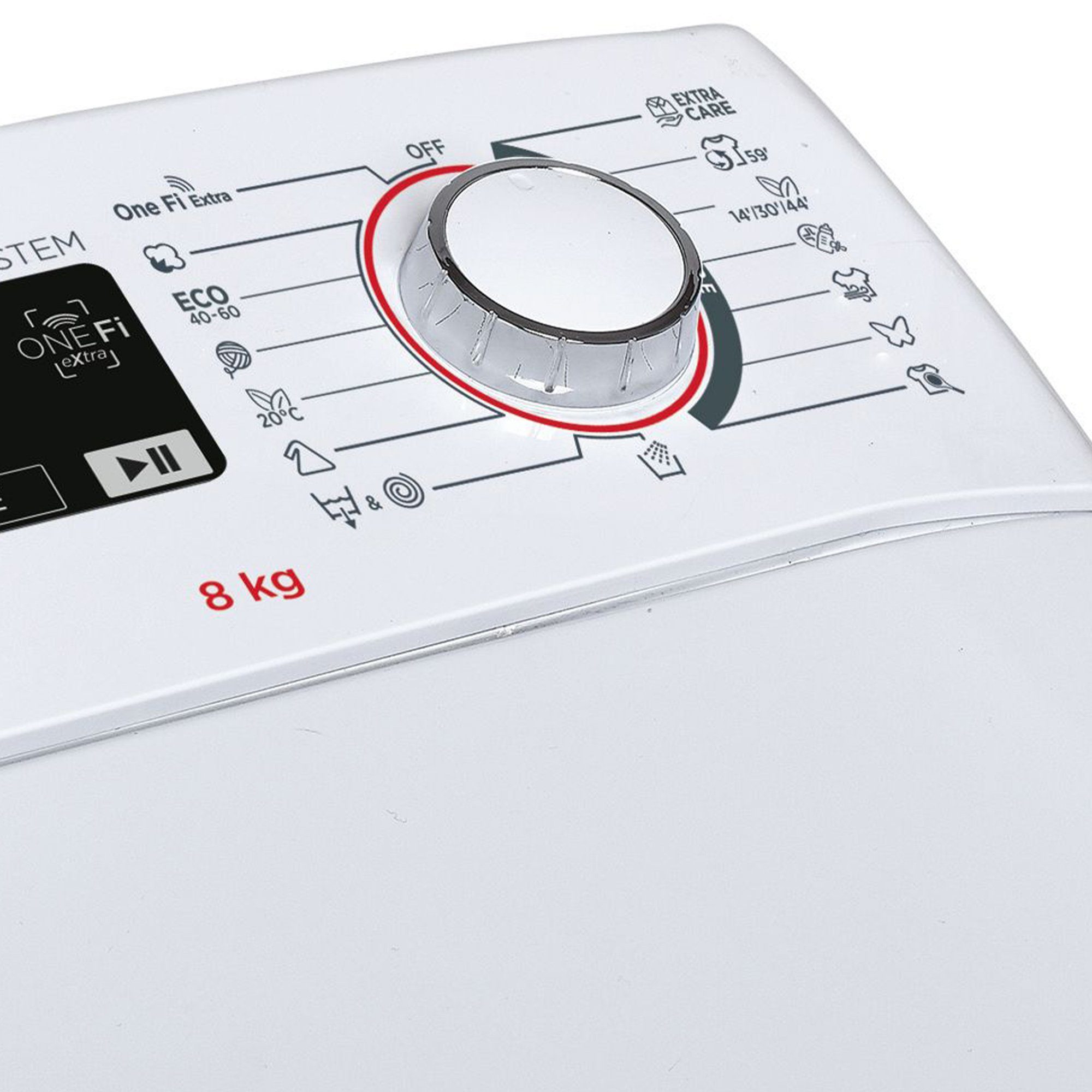 Hoover Waschmaschine Toplader H3TFSMP48TAMCE-S, 8 kg, 1400 U/min, All in One Programm, sanfte Trommelöffnung, 17 Programme