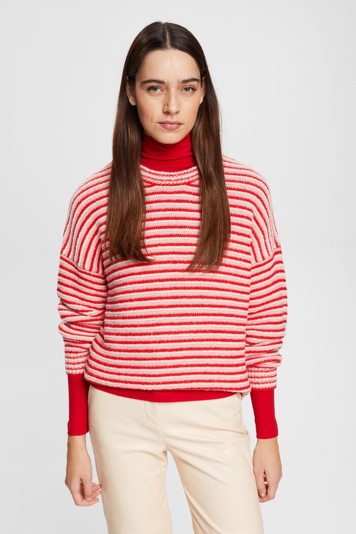 Grobstrickpullover mit Streifen