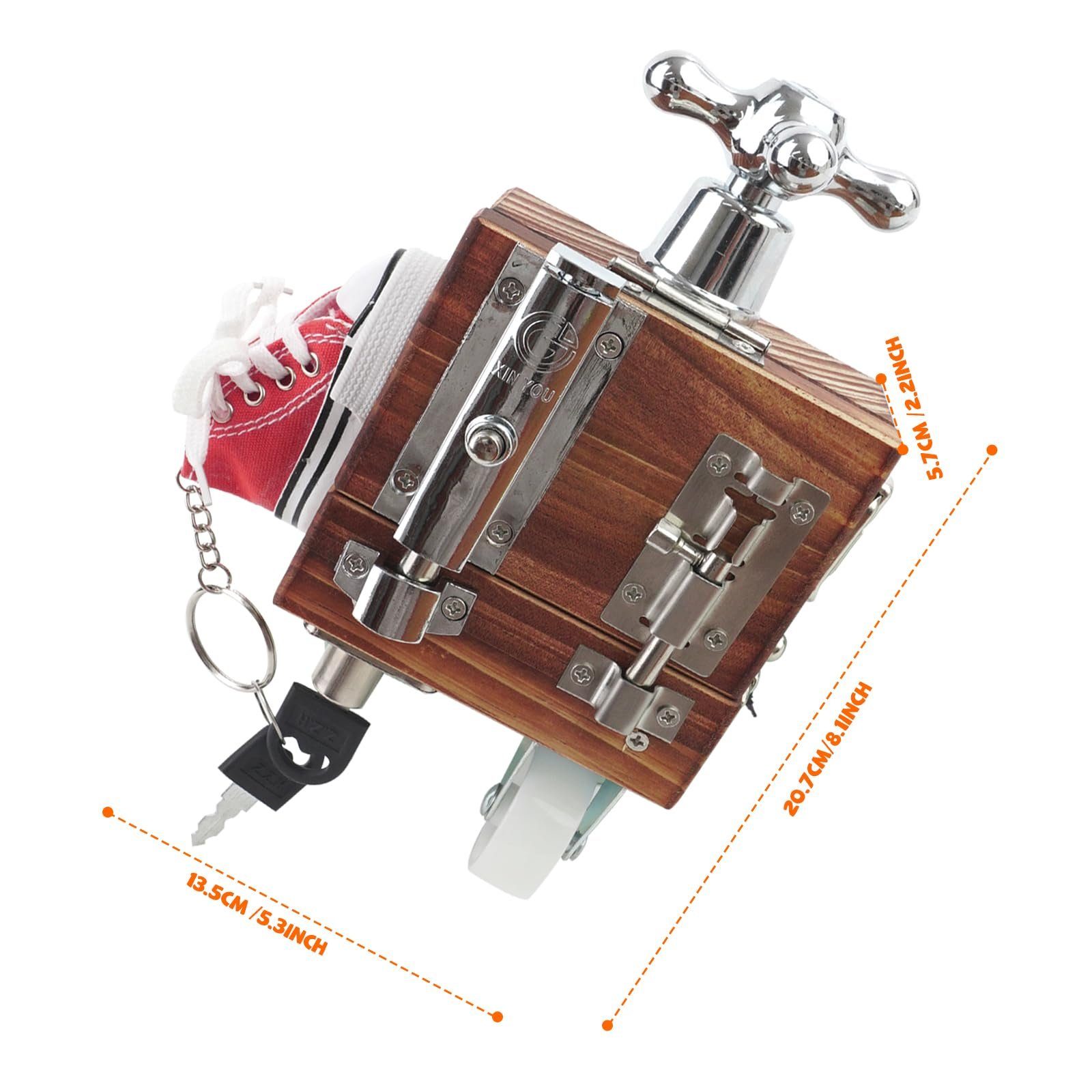 Wenta Lernspielzeug Montessori Busy Board für Kleinkinder (Montessori Spielzeug Busy Activity Cube, Fidget Cube Stresswürfel), Motorikspielzeug Sensorik Spielzeug für Anti Stress Spielzeug