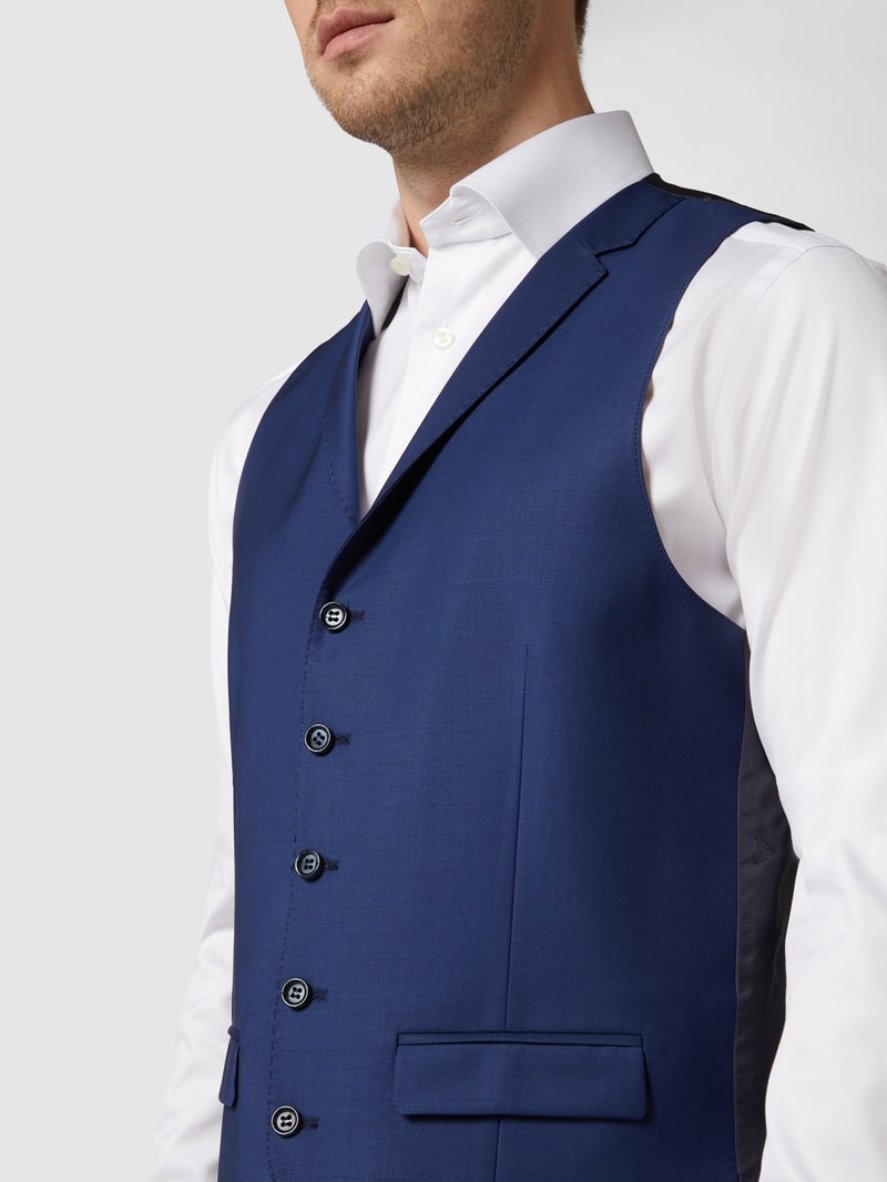 Weste aus Schurwollmischung mit Reverskragen in royalblau