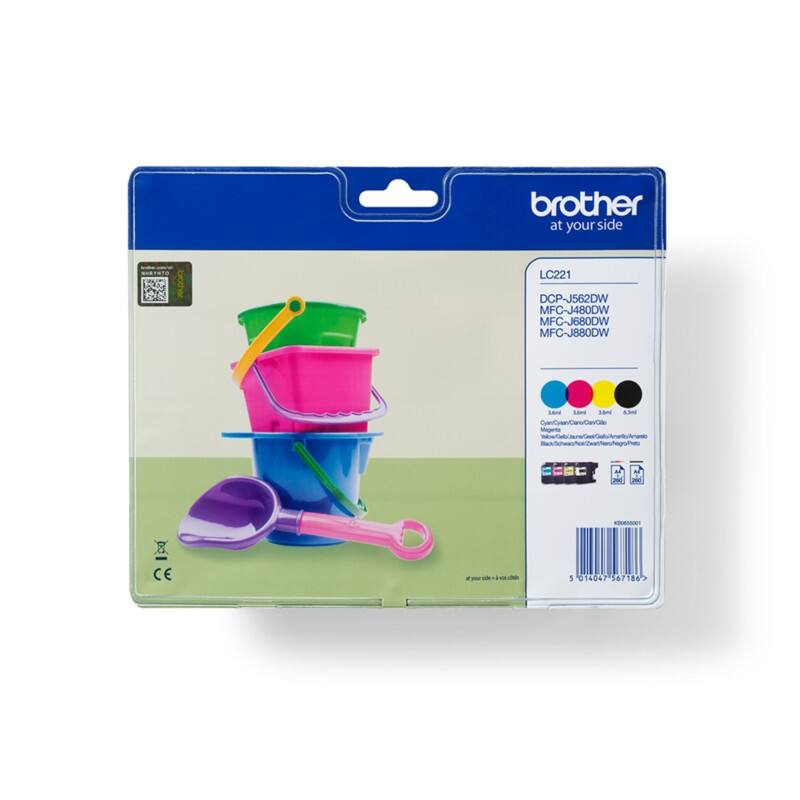 Brother LC-221VALBP Original Tintenpatrone LC221VALBP Photo Black, Photo Cyan, Photo Magenta, Photo Yellow 4 Stück Multipack