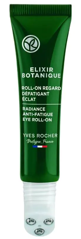 „Yves Rocher Elixir Botanique“ švytėjimo suteikiantis rutulinis paakių kremas, mažinantis nuovargio požymius.