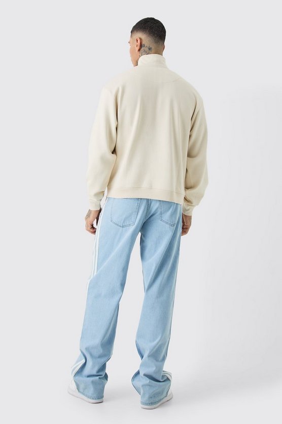 Tall kastiges Oversize Sweatshirt mit 1/4 Reißverschluss
