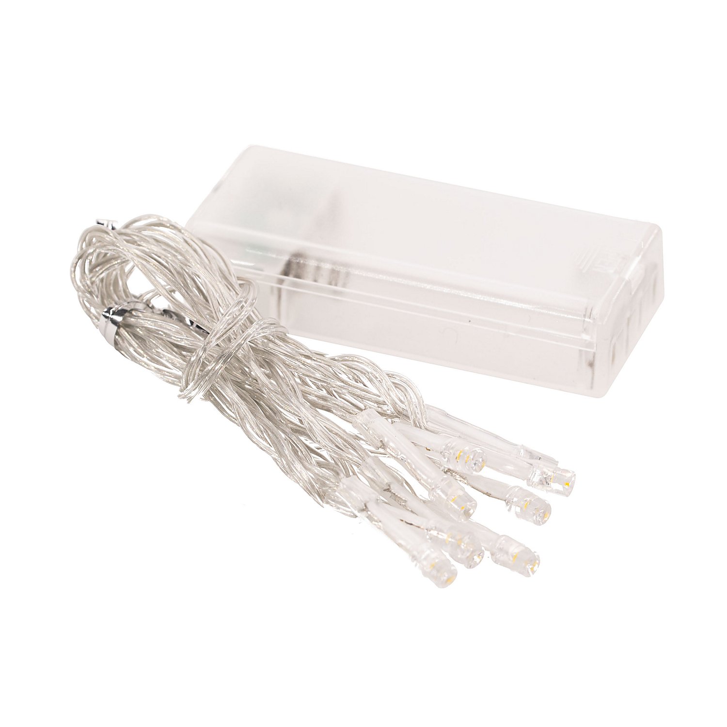 LED-Lichterkette mit Batteriekasten und Timer, 10 Birnchen