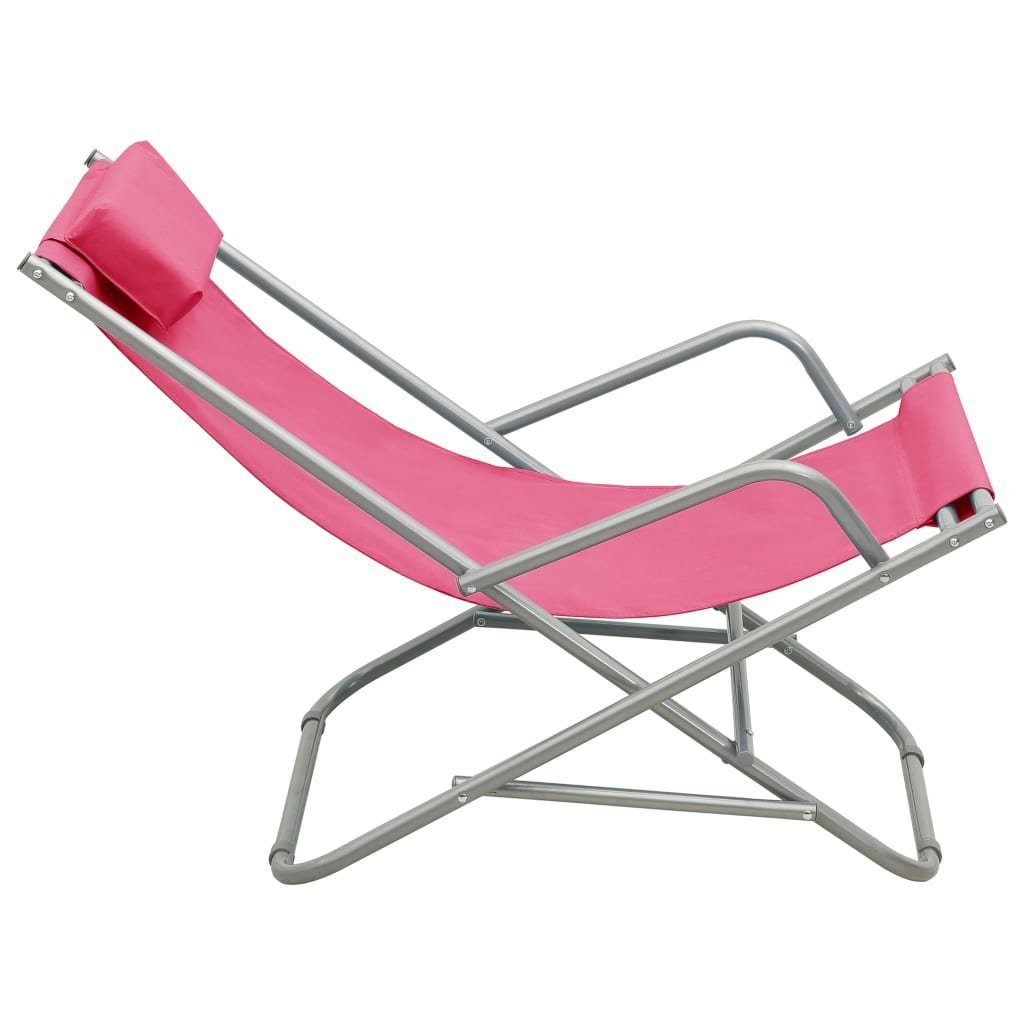 vidaXL Campingstuhl 2er Set Campingstuhl Klappstuhl Gartenstuhl Schaukelstühle Kopfstütze