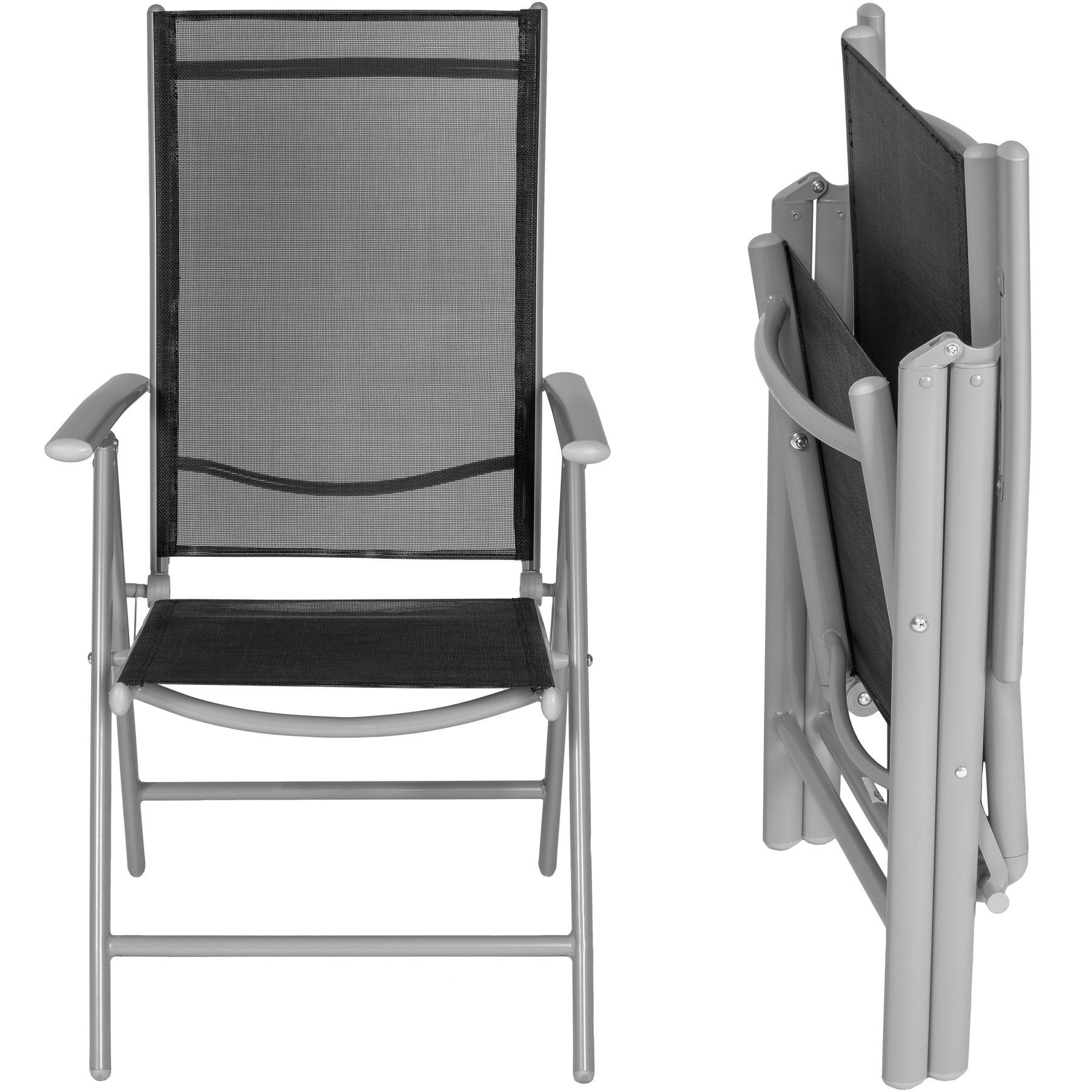 tectake Gartenstuhl Marilena (2er Set, 2 St), Verstellbare Rückenlehne