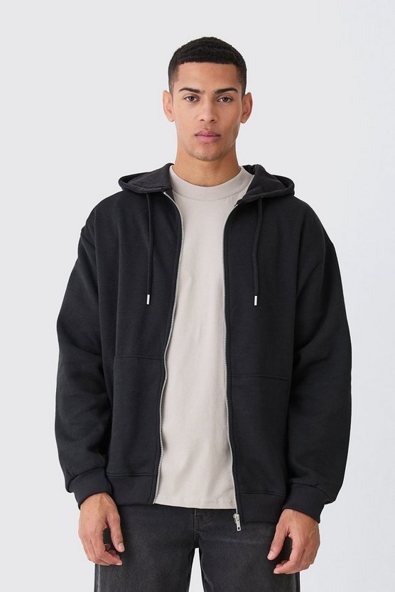 Recycelter Oversize Hoodie mit Reißverschluss