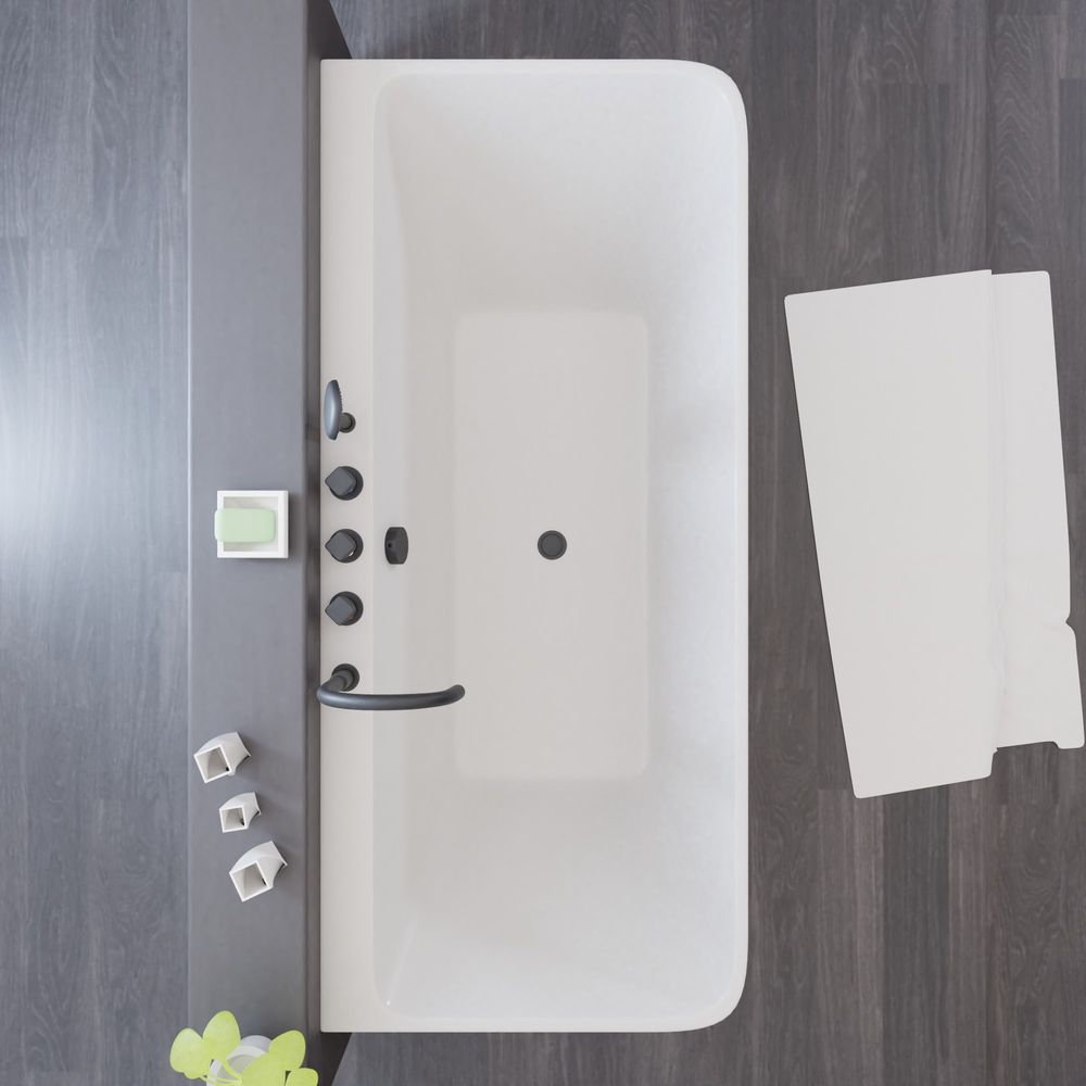 TroniTechnik Freistehende Badewanne Acrylbadewanne Standbadewanne Saria 170cm x 80cm x 58cm
