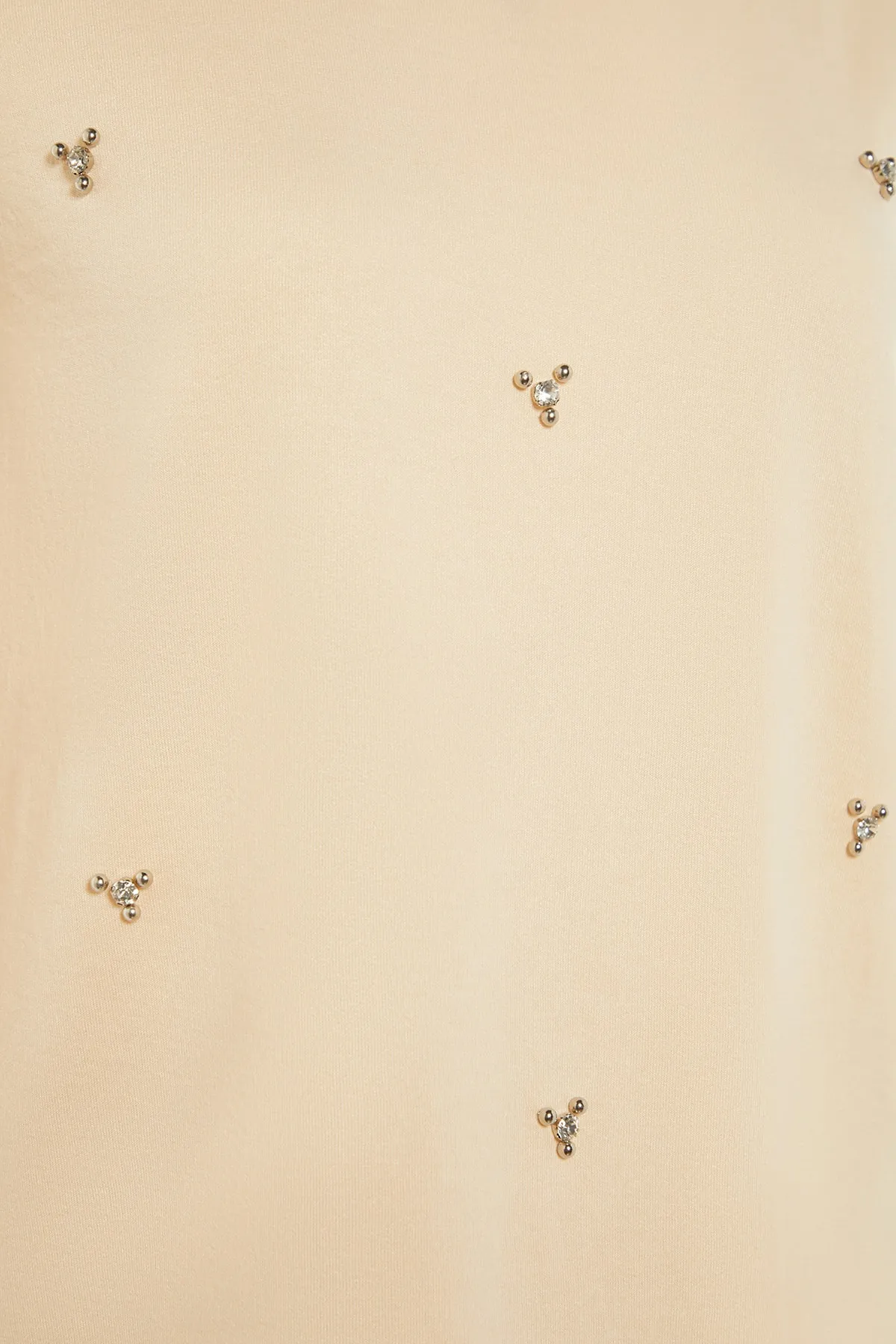 Trendyol Modest  Cremefarbene Stricktunika mit Rundhalsausschnitt und Steindetail TCTSS22TN0072