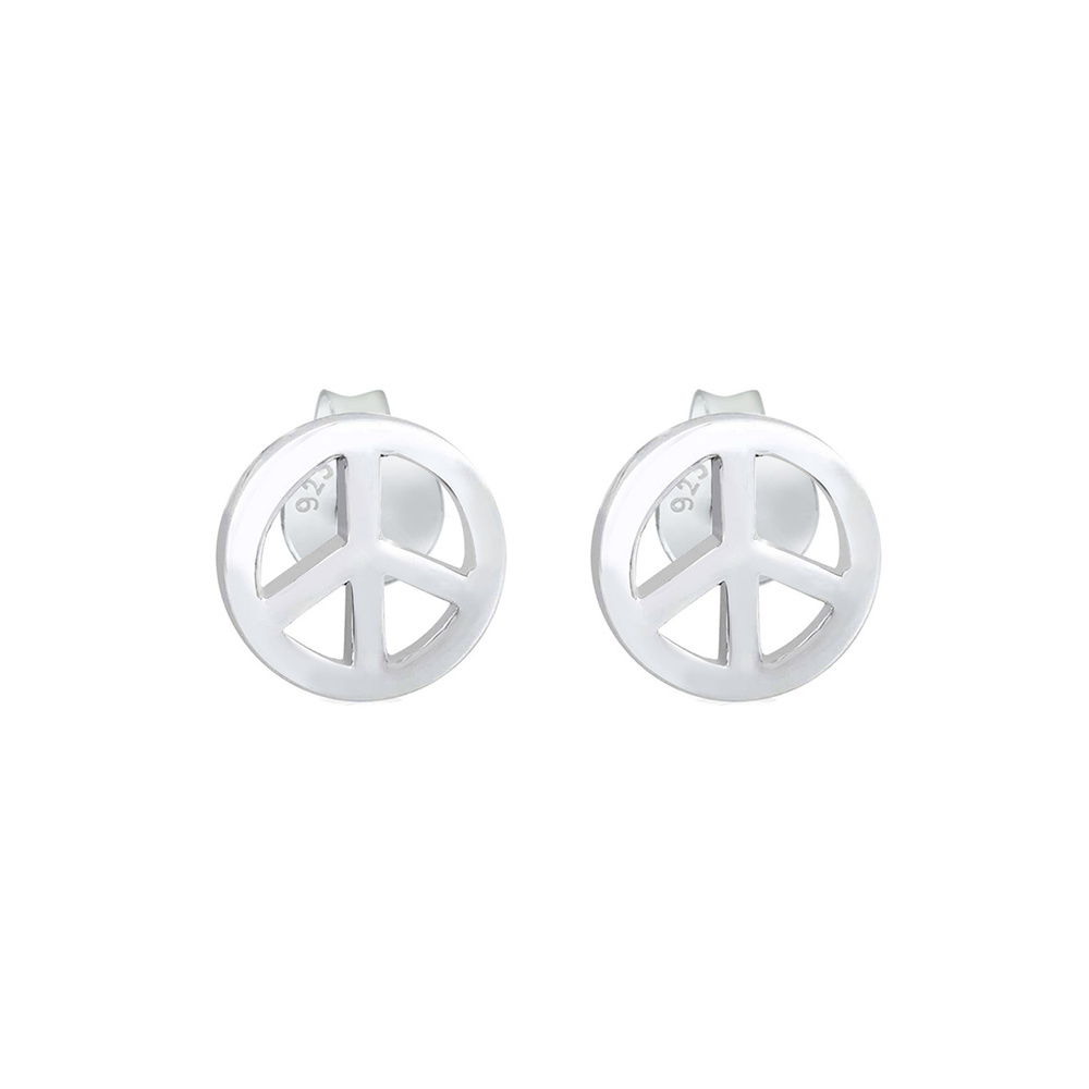 Elli Elli Boucles d'Oreilles Femmes paix symbole bohème hippie en argent sterling 925 Boucles d'oreilles