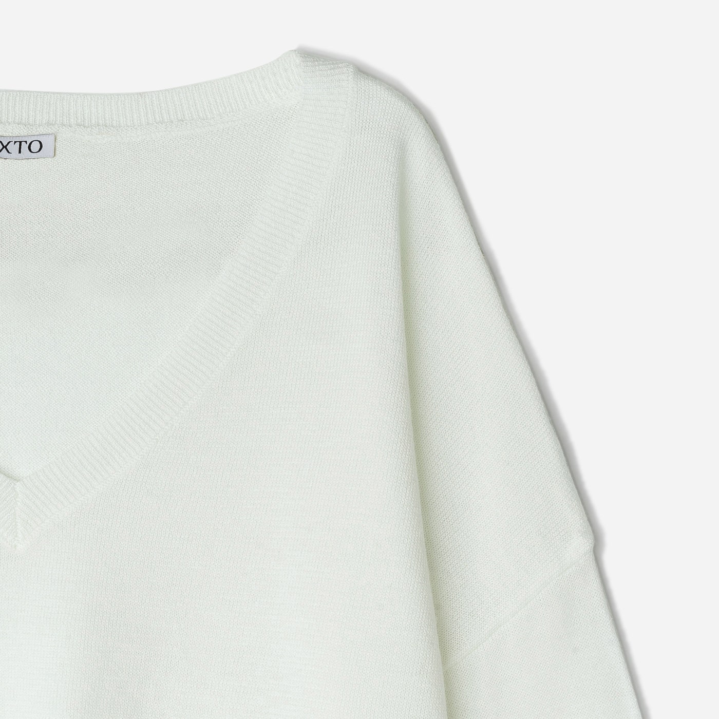 Pull TEXTO blanc tricot pailleté