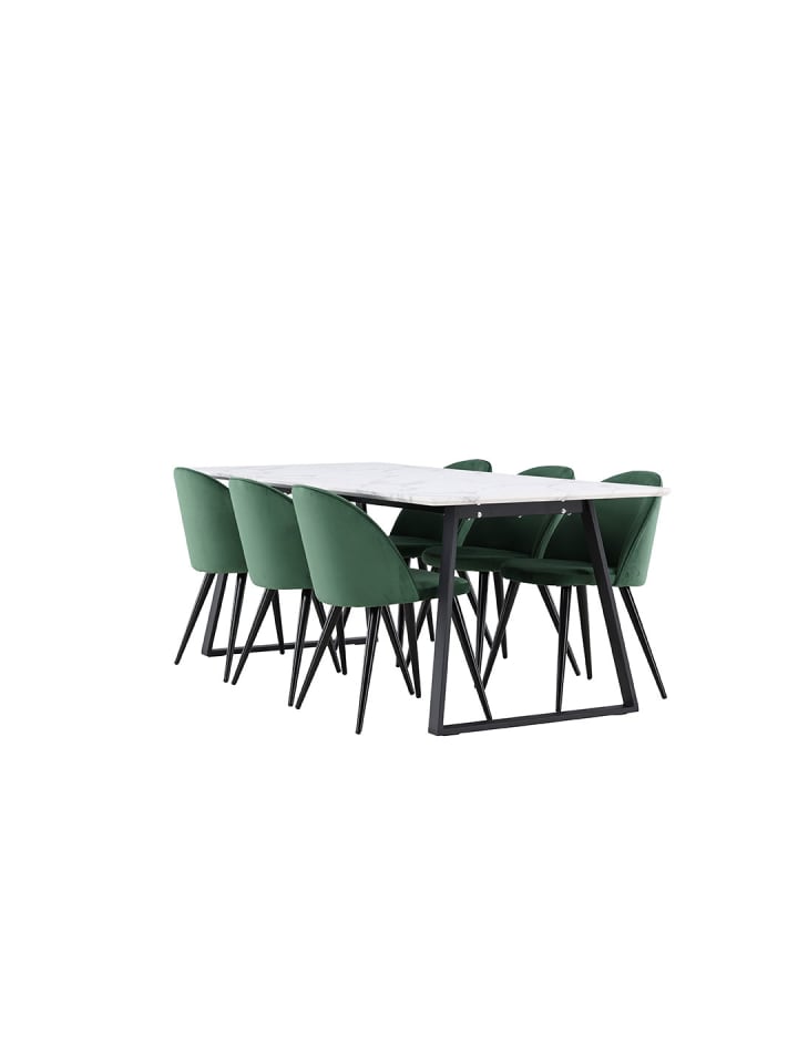 ebuy24 Essgruppe Malaga (7-teilig) Grün 200 x 90 cm günstig kaufen onesize