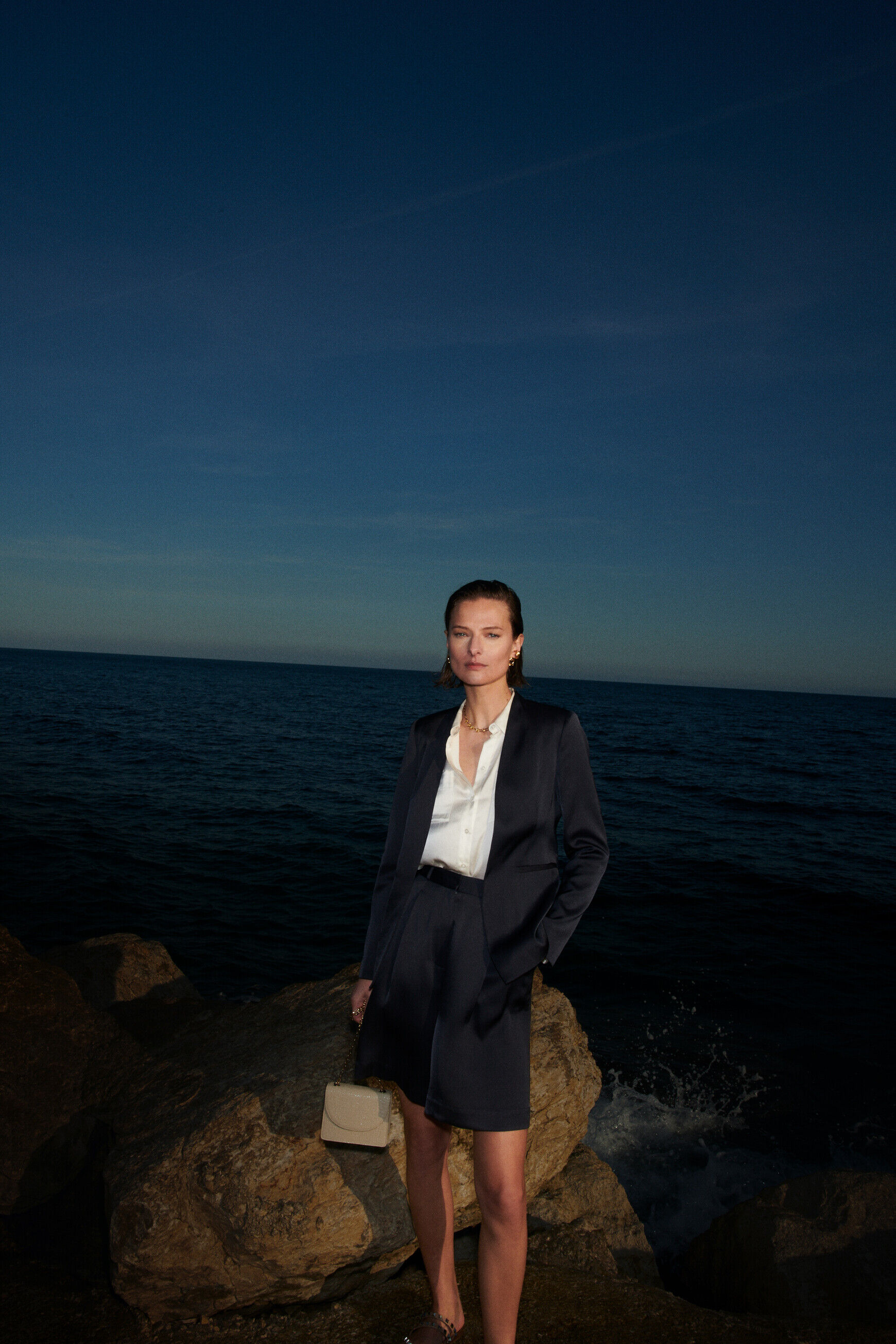 Veste vlouanne bleu marine femme