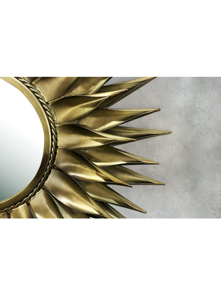KADIMA DESIGN Wandspiegel Sonne 74 cm Metall Design Hängespiegel Messing Antik, günstig kaufen onesize