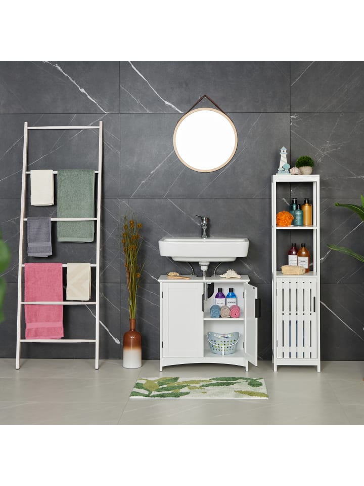relaxdays Waschbeckenunterschrank in Weiß - (B)60 x (H)60 x (T)30 cm günstig kaufen onesize