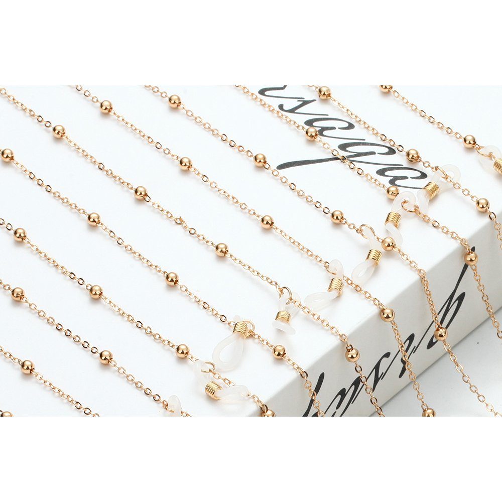 Sarfly Brillenkette Mode Gold Brillenketten, 70cm,weiß/ schwarz