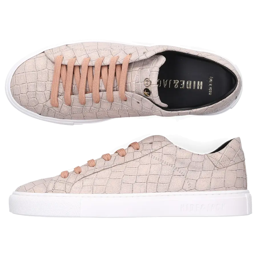 Hide & Jack - Sneaker low LOW TOP SNEAKER Kalbsleder Logo beige - beige