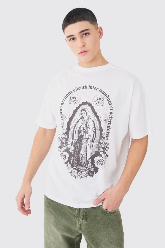 Oversized Renaissance Skull Graphic T-shirt