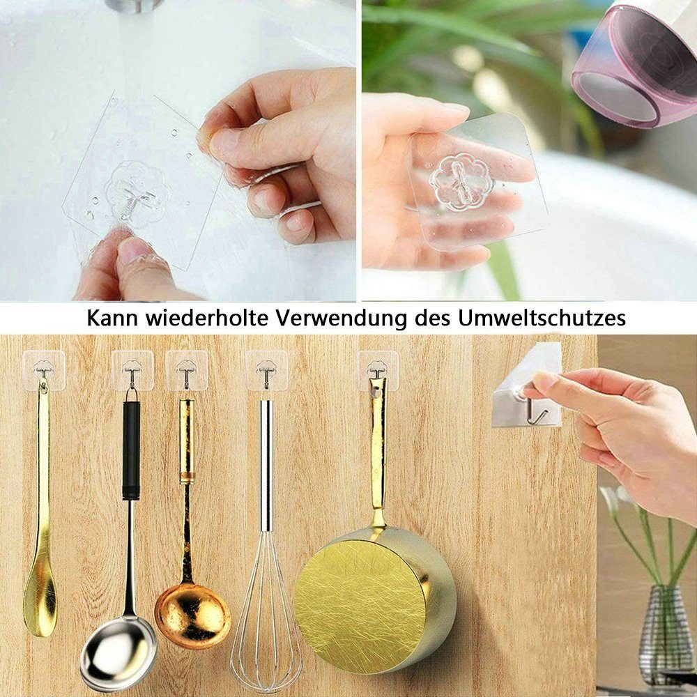 FeelGlad Wandhaken Handtuchhaken,Wasserfest,Transparente,Ohne Bohren
