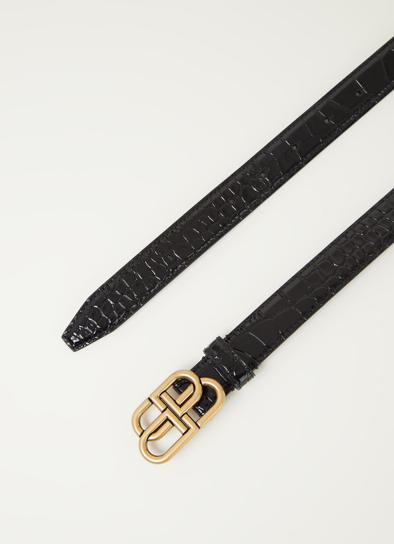 Balenciaga BB calfskin belt with crocodile texture