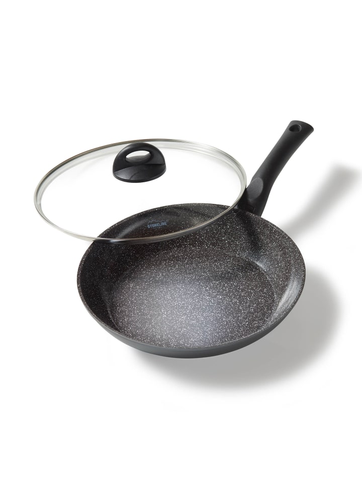 Stoneline Keramik Bratpfanne 24 cm | mit Deckel in Schwarz günstig kaufen Ø 24cm