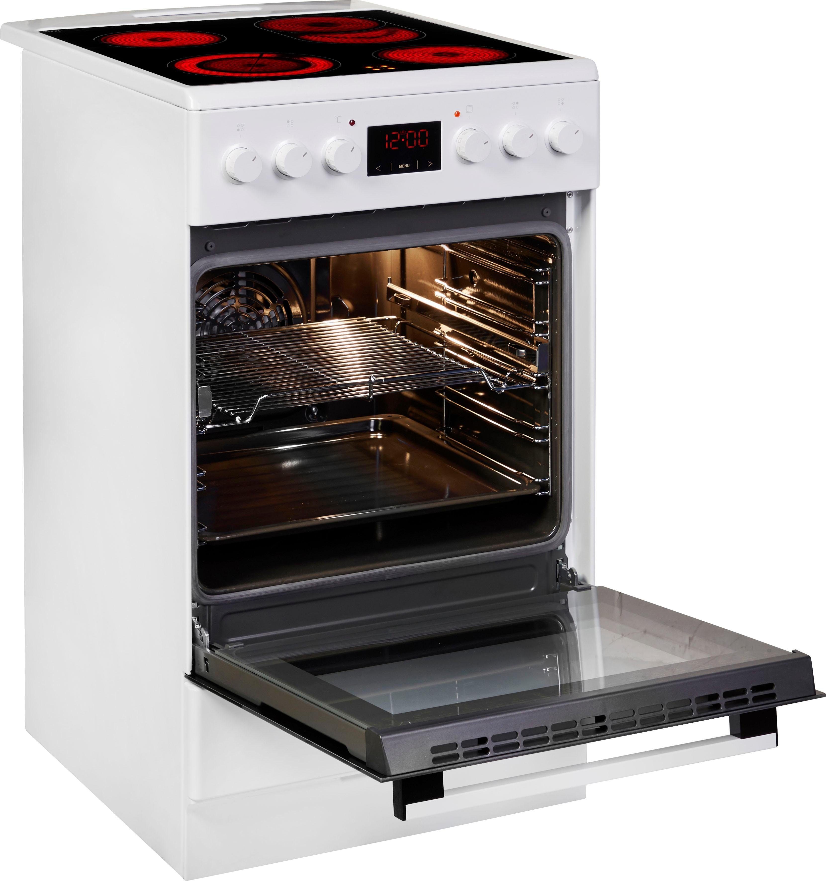 Amica Elektro-Standherd SHC 903 001 W, mit 1-fach-Teleskopauszug, Simple Steam Reinigungsfunktion