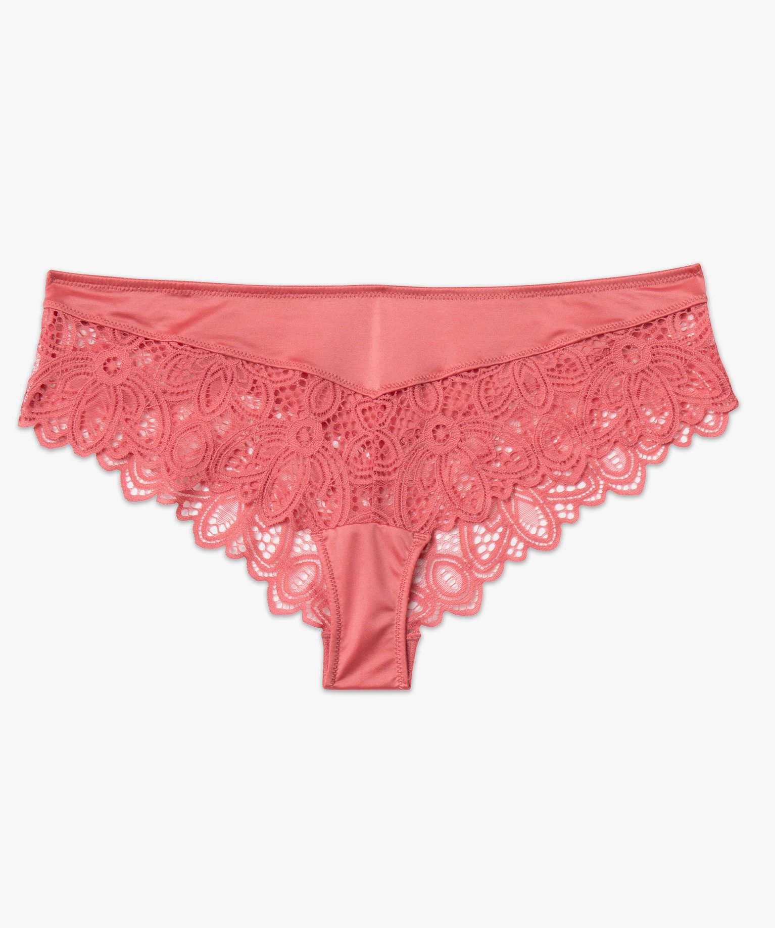 Shorty en dentelle et satin femme rose | GEMO