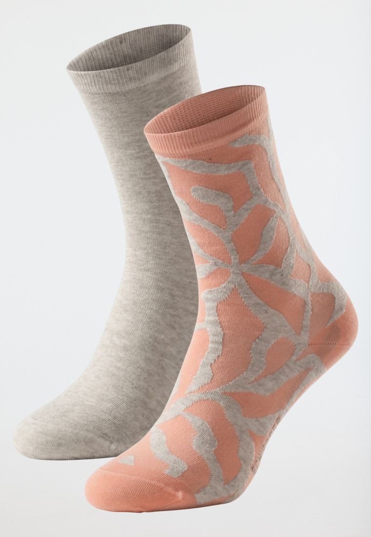 Damensocken 2er-Pack unifarben/gemustert mehrfarbig - Long Life Cool