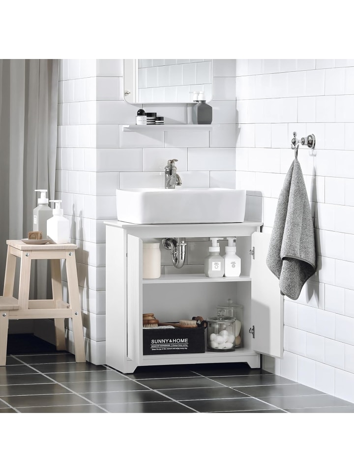 SoBuy Waschbeckenunterschrank in Weiß - (B)60 x (H)60 x (T)30cm günstig kaufen onesize