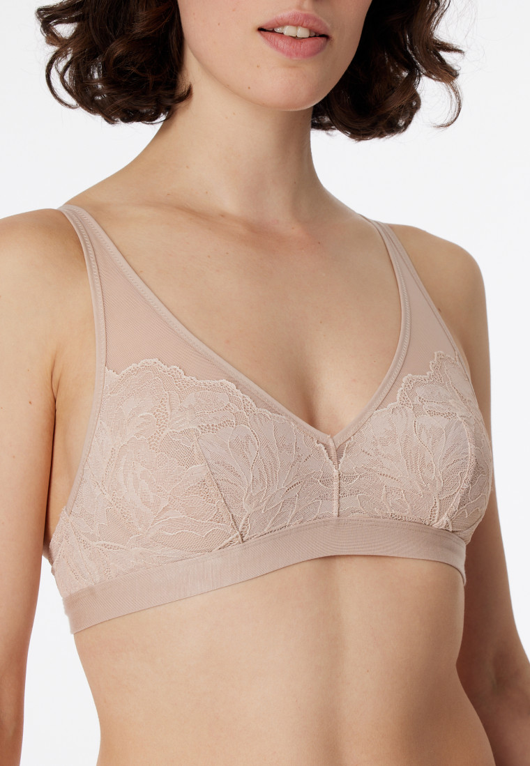 Soft BH bügellos Racerback beige - Modal & Lace