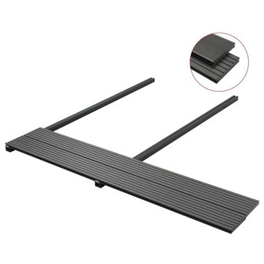Teppichboden WPC Massive Terrassendielen mit Zubehör 16 m² 2,2 m Grau, vidaXL