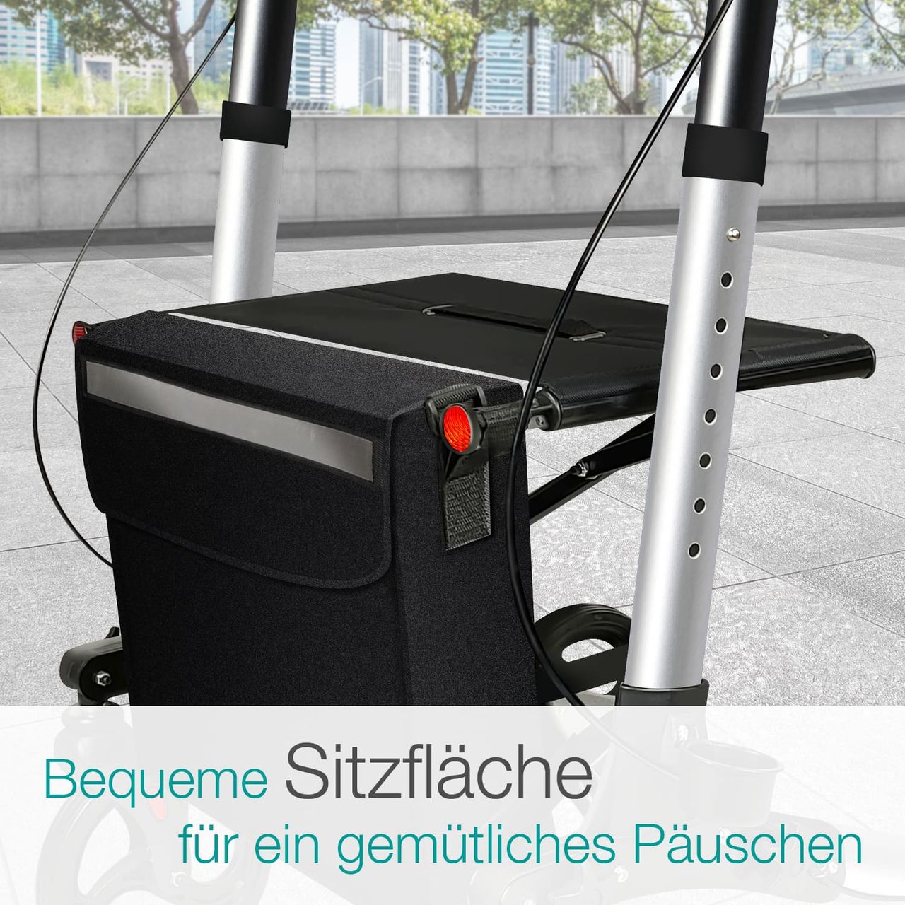 Aktivshop Alu Leichtgewichtrollator »Move«, Silber faltbar