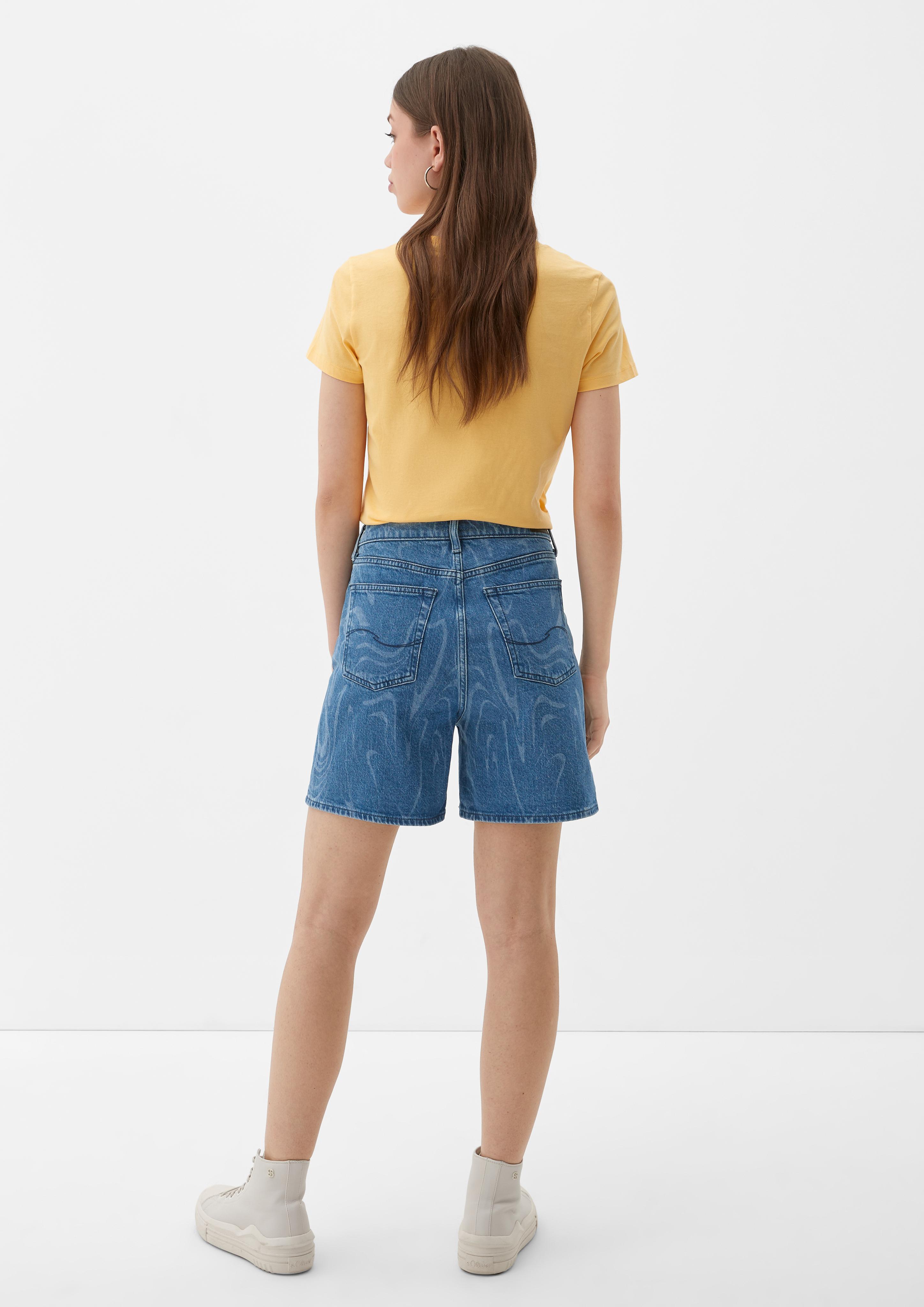 Jeans-Shorts Mom / Relaxed Fit / High Rise / Straight Leg / Allover-Muster  2131041-56Z9