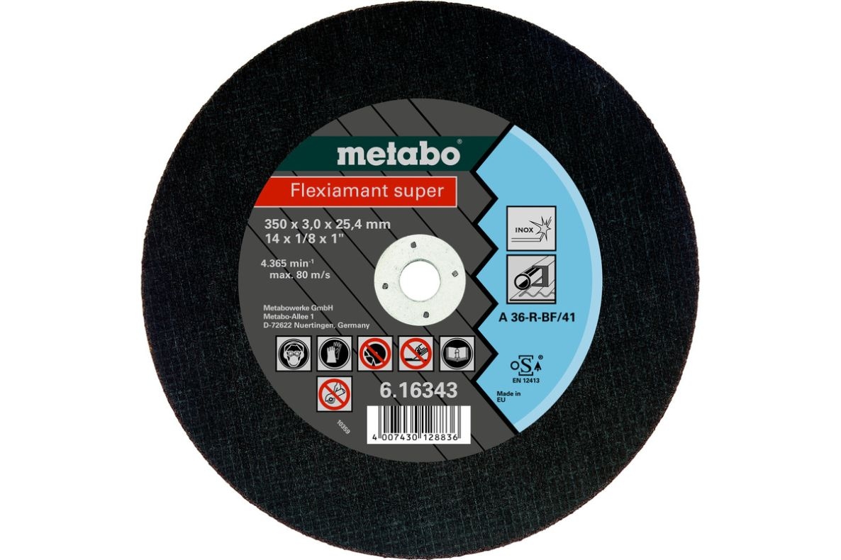 Metabo Tillbehör 616343000 Kapskiva Ø 350x3,0x25,4mm Rostfritt stål Flexiamant super