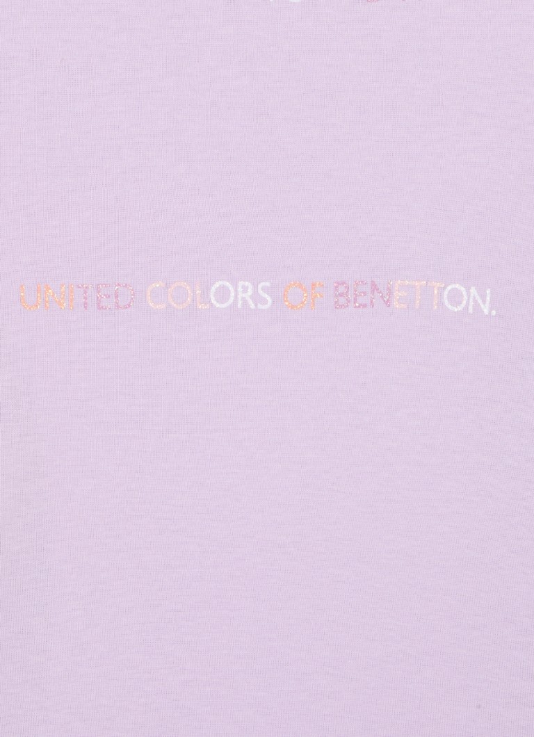 Cămașă Benetton cu mânecă lungă, cu logo și paiete.