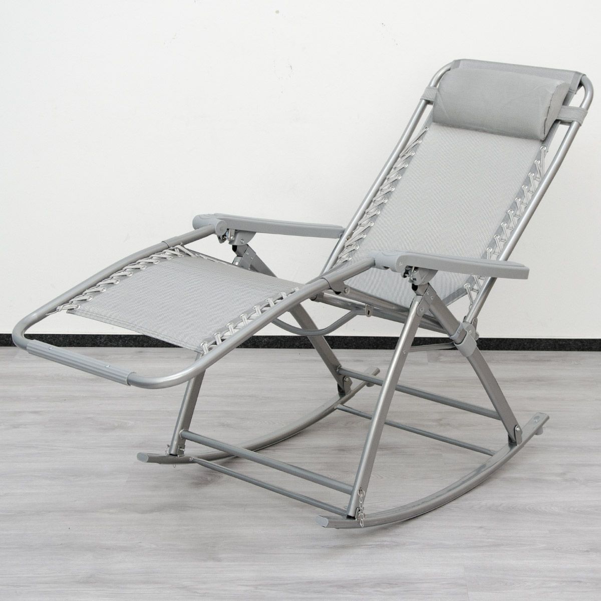 AMANKA 170 x 70 grau Schaukelstuhl Relaxstuhl