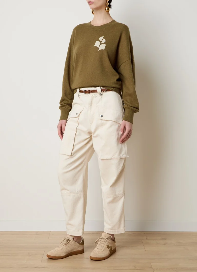 Isabel Marant Marisan's fine-knit sweater with knitted-in logo