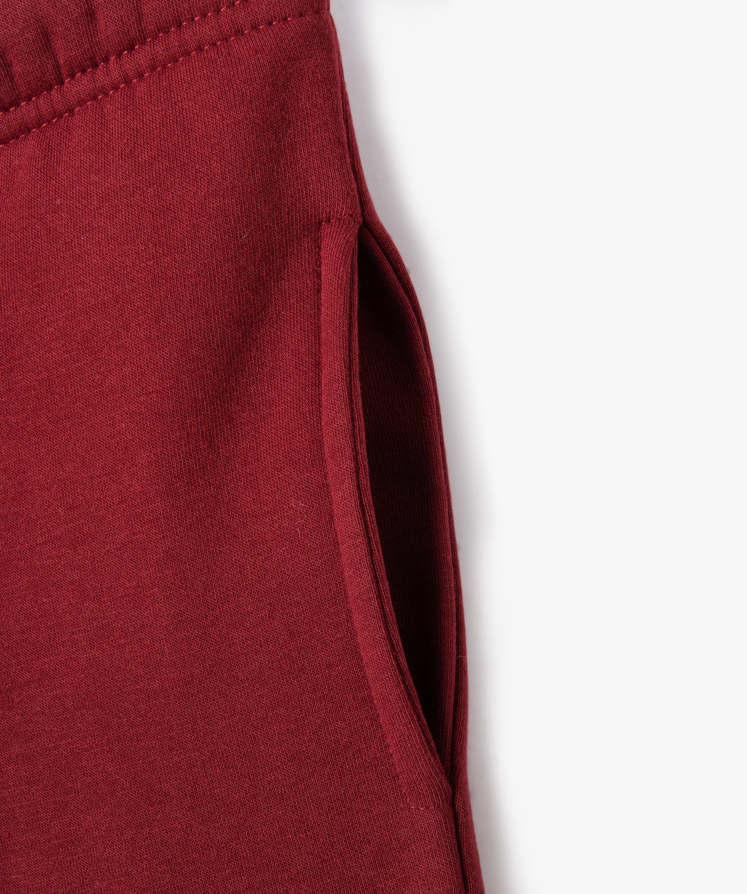 Pantalon de jogging uni en molleton gratté Garçon rouge fonce | GEMO